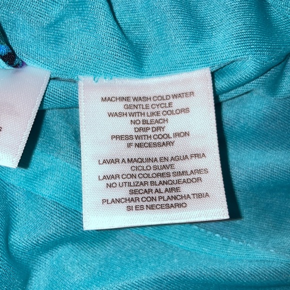 Black Label by Evan-Picone Crossover Stretchy Blue/Green Dress sz 2 NWT - Picture 6 of 7